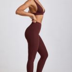 Petite Ribbed Modal High Waist Leggings in Espresso - Image 3