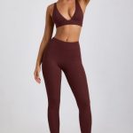Petite Ribbed Modal High Waist Leggings in Espresso - Image 5