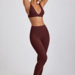 Petite Ribbed Modal High Waist Leggings in Espresso - Image 6