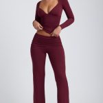 Tencel? Modal Ruched Long-Sleeve Top in Plum - Image 12