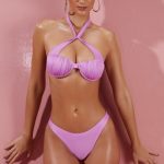 Give Me Fever Ruched Twist Bikini Top in Pink