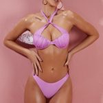 Give Me Fever Ruched Twist Bikini Top in Pink - Image 7