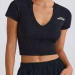 Graphic-Print Cropped T-Shirt in Black - Image 4