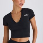 Graphic-Print Cropped T-Shirt in Black - Image 6