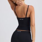 Super Sculpt Seamless Longline Tank Top in Black - Image 2
