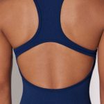 Petite Full Length Cut Out Back Unitard in Navy - Image 5