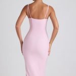 Button-Detail Midaxi Dress in Soft Pink - Image 2