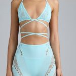 Embellished Cross-Strap Bikini Top in Ice Blue - Image 4