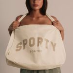 Sporty Oversized Tote Bag in Bone