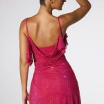 Embellished Corset Kaftan Mini Dress in Hot Pink - Image 2