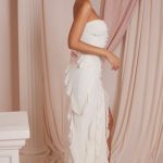 Bandeau Ruffle Detail Maxi Dress in Ivory - Image 3