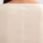 Ribbed Modal V-Neck Crop Top in Cream - Image 4