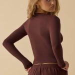 Soft Active Long Sleeve Top in Mahogany - Image 2