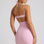Embellished Heart Cup Detail Mini Dress in Soft Pink - Image 10