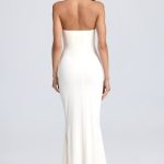 Bandeau Ruffle-Trim Corset Gown in Ivory - Image 2