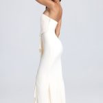 Bandeau Ruffle-Trim Corset Gown in Ivory - Image 3