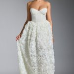 Embellished Floral-Appliqu?? Corset Gown in White - Image 7