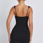 Modal Sweetheart Neckline A-Line Mini Dress in Black - Image 2