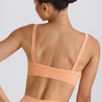 Soft Active Contrast-Trim Sports Bra in Peach - Image 2