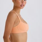 Soft Active Contrast-Trim Sports Bra in Peach - Image 3