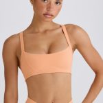 Soft Active Contrast-Trim Sports Bra in Peach - Image 7
