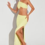 Embellished Side Split Maxi Skirt in Lime Green - Image 3