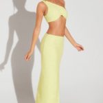 Embellished Side Split Maxi Skirt in Lime Green - Image 5