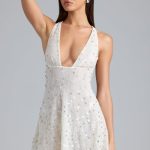 Embellished Multi-Strap Mini Dress in Ivory - Image 6