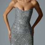 Embellished Corset Gown in Silver - Image 4