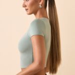 Modal Cap-Sleeve Crop Top in Smoke Green - Image 3