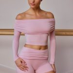 Fold-Over Mini Shorts in Soft Pink - Image 7