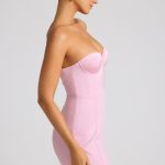 Strapless A-Line Mini Dress in Soft Pink - Image 3