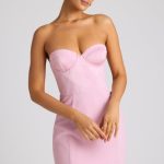 Strapless A-Line Mini Dress in Soft Pink - Image 8