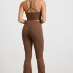 Chunky Knit Kick Flare Trousers in Espresso - Image 2