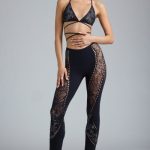 Petite Embellished Mid-Rise Flared Trousers in Black - Image 10