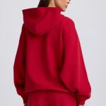 Oversized Hoodie in Hot Red - Image 2