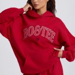 Oversized Hoodie in Hot Red - Image 7