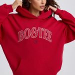Oversized Hoodie in Hot Red - Image 10