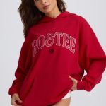 Oversized Hoodie in Hot Red - Image 11