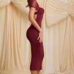 Slinky Jersey Open-Back Midaxi Dress in Wine Red - Image 3