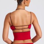 Contrast Binding Cami Top in Fire Red - Image 2