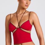 Contrast Binding Cami Top in Fire Red - Image 8