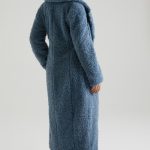 Long Shearling Coat in Blue - Image 2