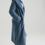Long Shearling Coat in Blue - Image 3