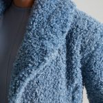 Long Shearling Coat in Blue - Image 4