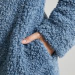 Long Shearling Coat in Blue - Image 5
