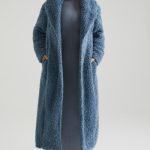 Long Shearling Coat in Blue - Image 8