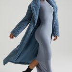 Long Shearling Coat in Blue - Image 10