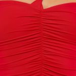 Slinky Jersey Rose Detail Asymmetric Top in Scarlet Red - Image 5