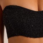 Embellished Strapless Corset Top in Black - Image 4